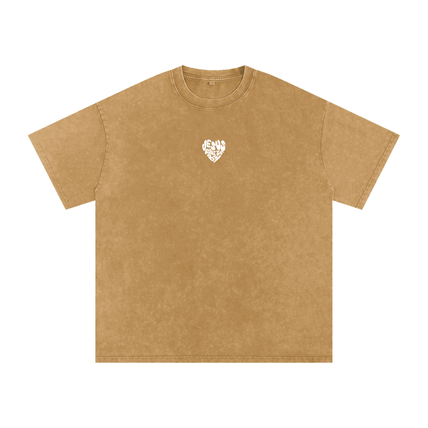 “Jesus Runs The Bay” Washed Oversized Cotton T-Shirt
