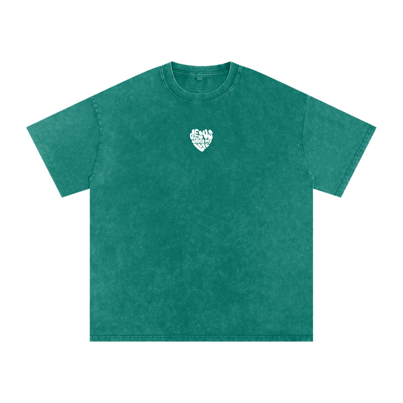 “Jesus Saved My Life” Washed Oversized Cotton T-Shirt