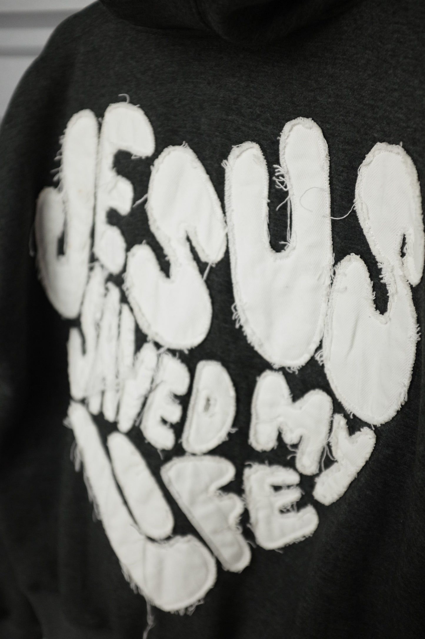 “Jesus Saved My Life” Heather Grey Zip-Up Hoodie