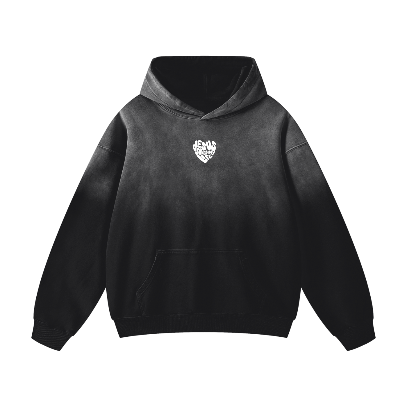 “Jesus Saved My Life” Heavyweight Sunfade Oversized Hoodie