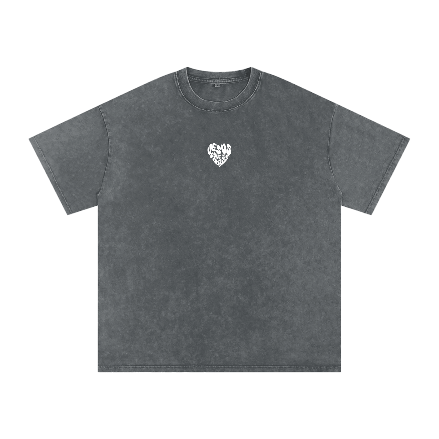 “Jesus Runs The Bay” Washed Oversized Cotton T-Shirt