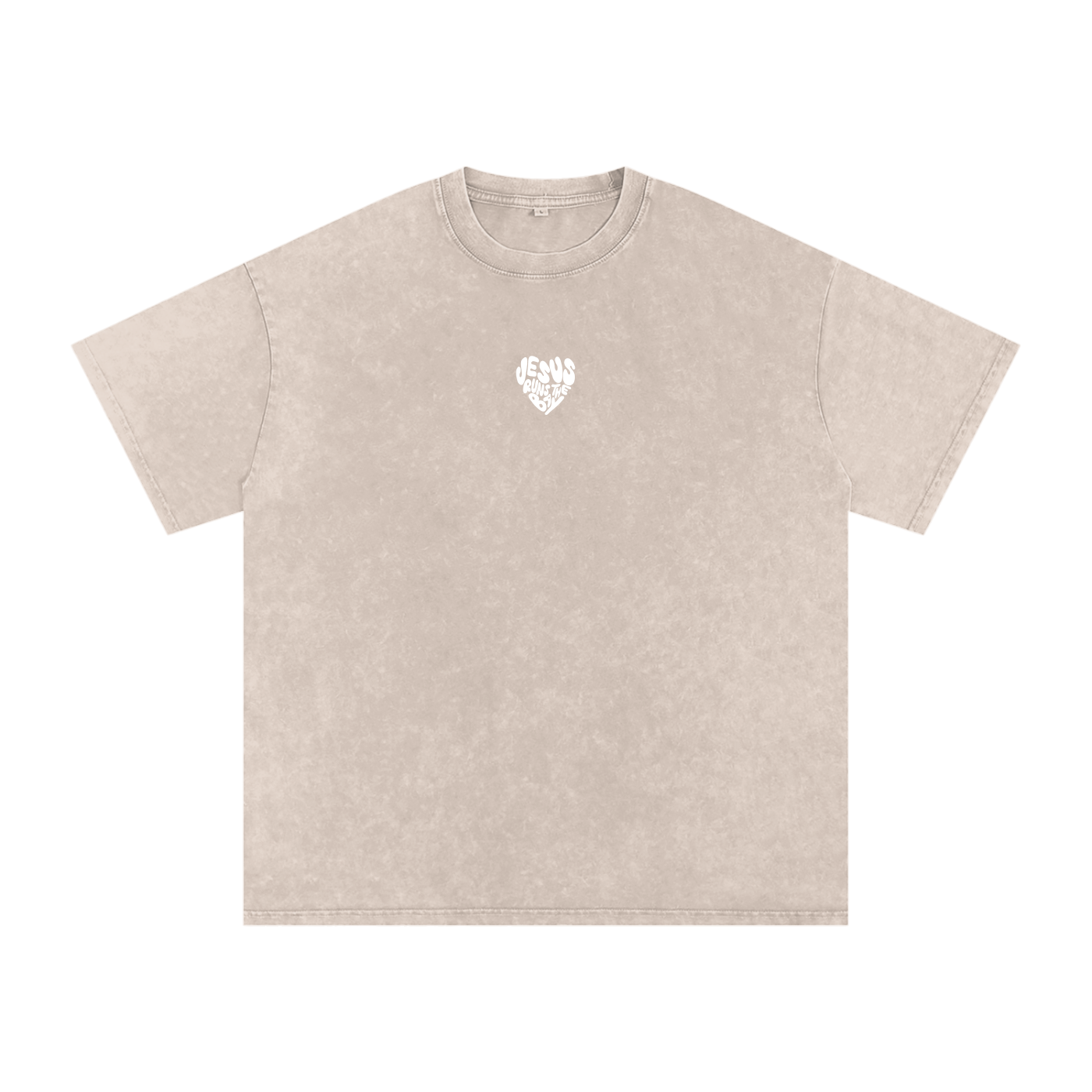 “Jesus Runs The Bay” Washed Oversized Cotton T-Shirt