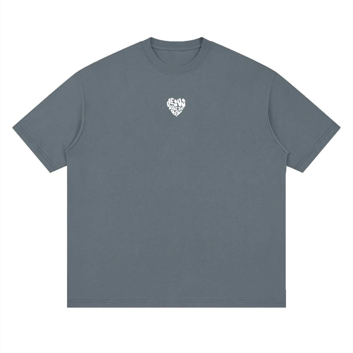 Minimal “Jesus Runs The Bay” Loose Drop Shoulder T-Shirt