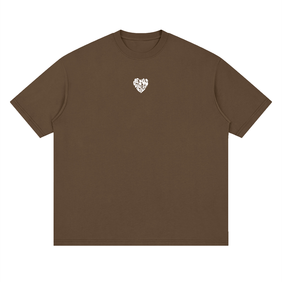 Minimal “Jesus Runs The Bay” Loose Drop Shoulder T-Shirt