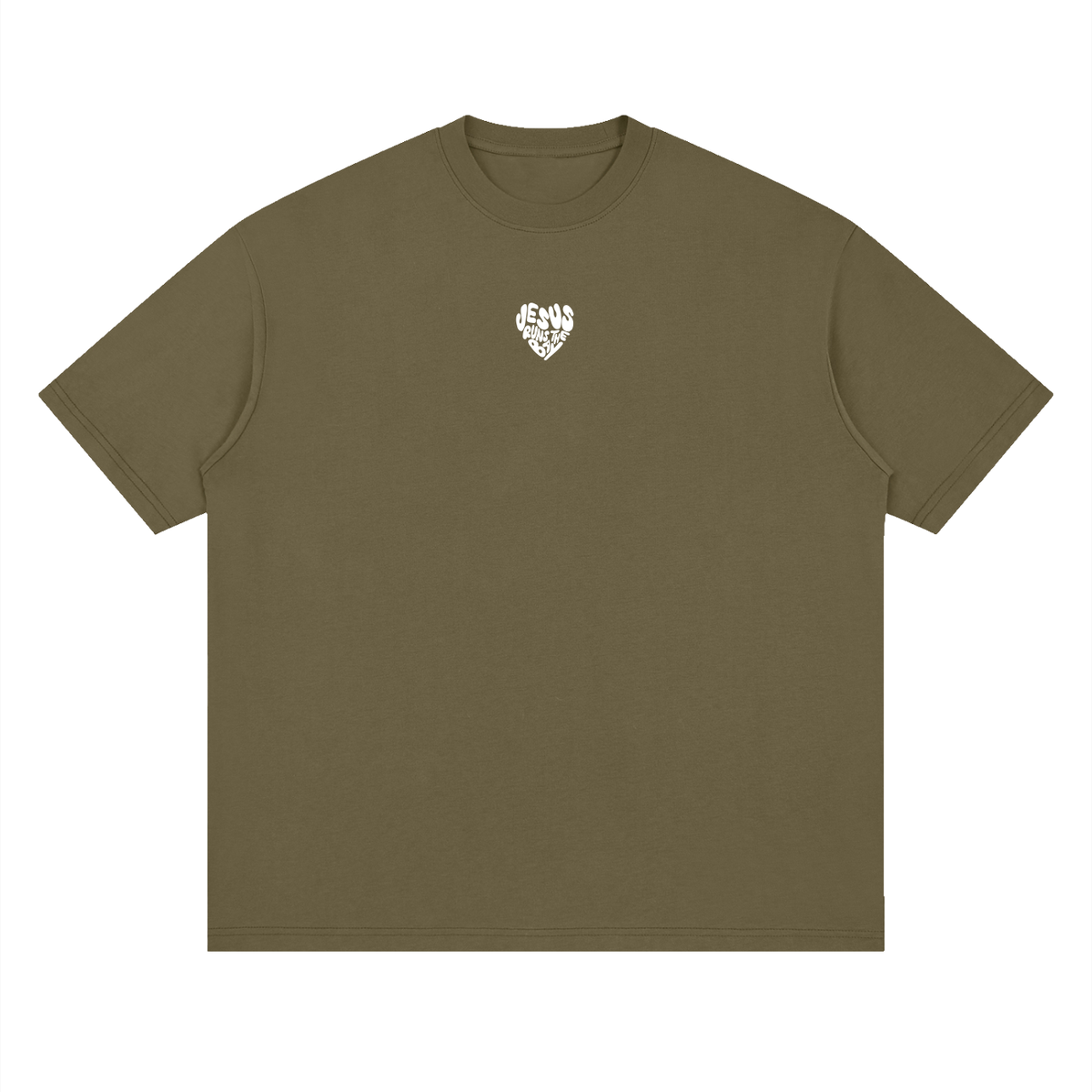 Minimal “Jesus Runs The Bay” Loose Drop Shoulder T-Shirt