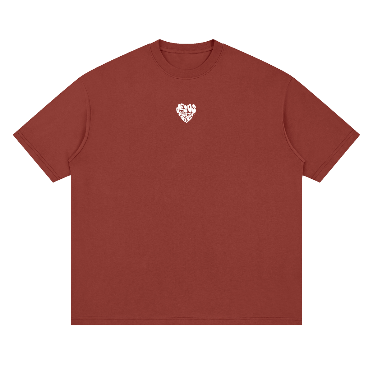 Minimal “Jesus Runs The Bay” Loose Drop Shoulder T-Shirt