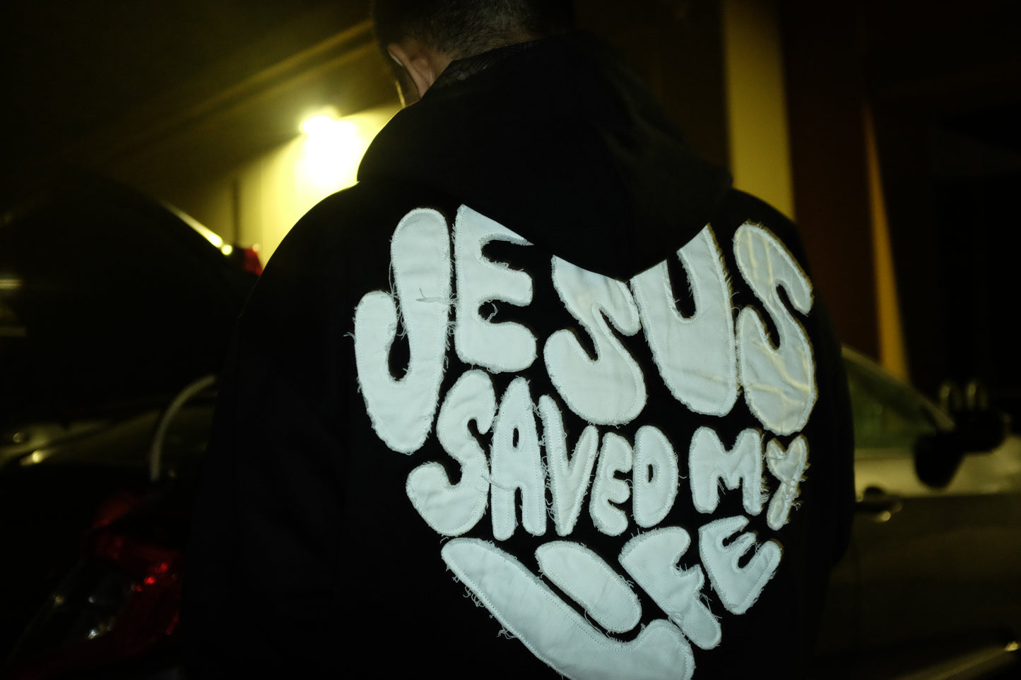 “Jesus Saved My Life” Black Zip-Up Hoodie