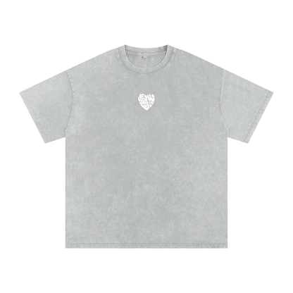 “Jesus Saved My Life” Washed Oversized Cotton T-Shirt