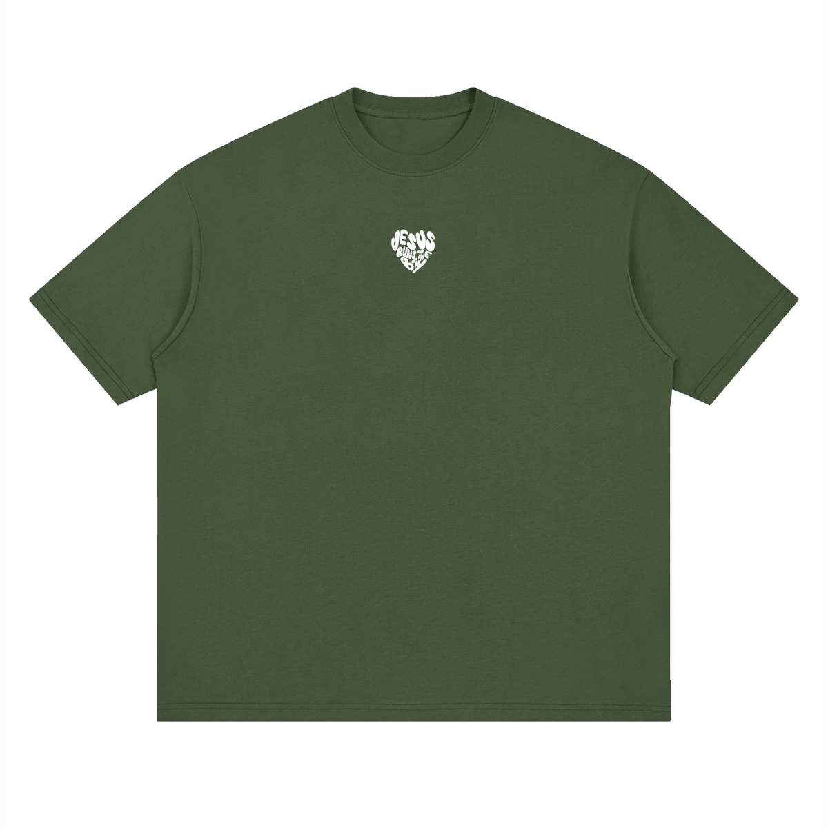 Minimal “Jesus Runs The Bay” Loose Drop Shoulder T-Shirt