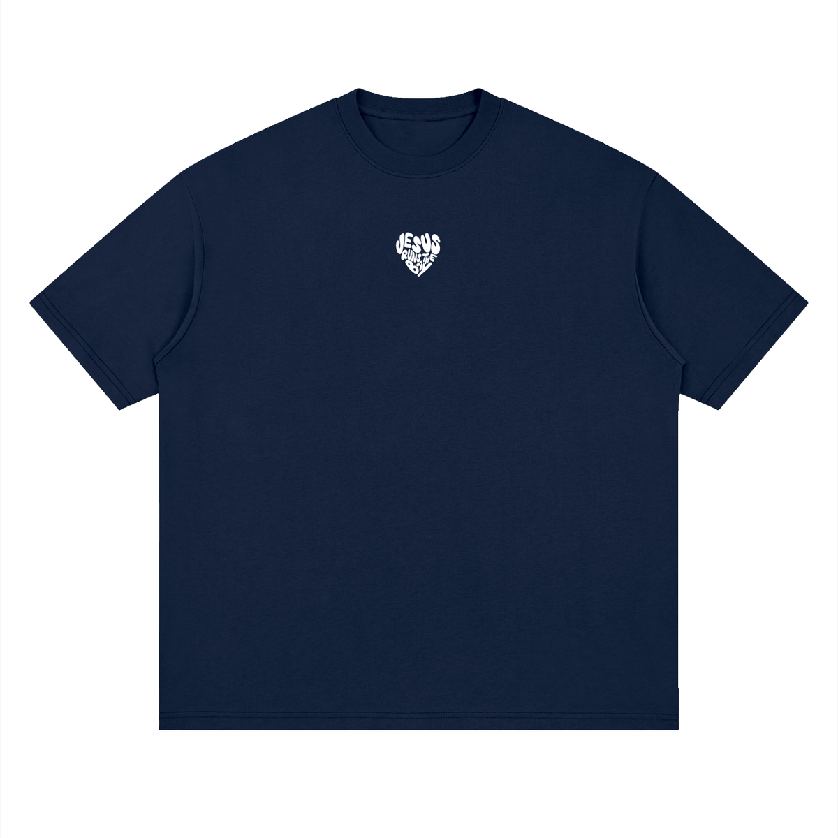 Minimal “Jesus Runs The Bay” Loose Drop Shoulder T-Shirt