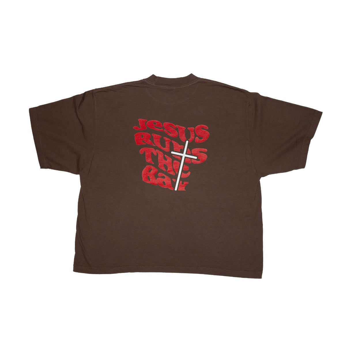 *PRE-ORDER* "Jesus Runs The Bay" Brown Oversized T-Shirt