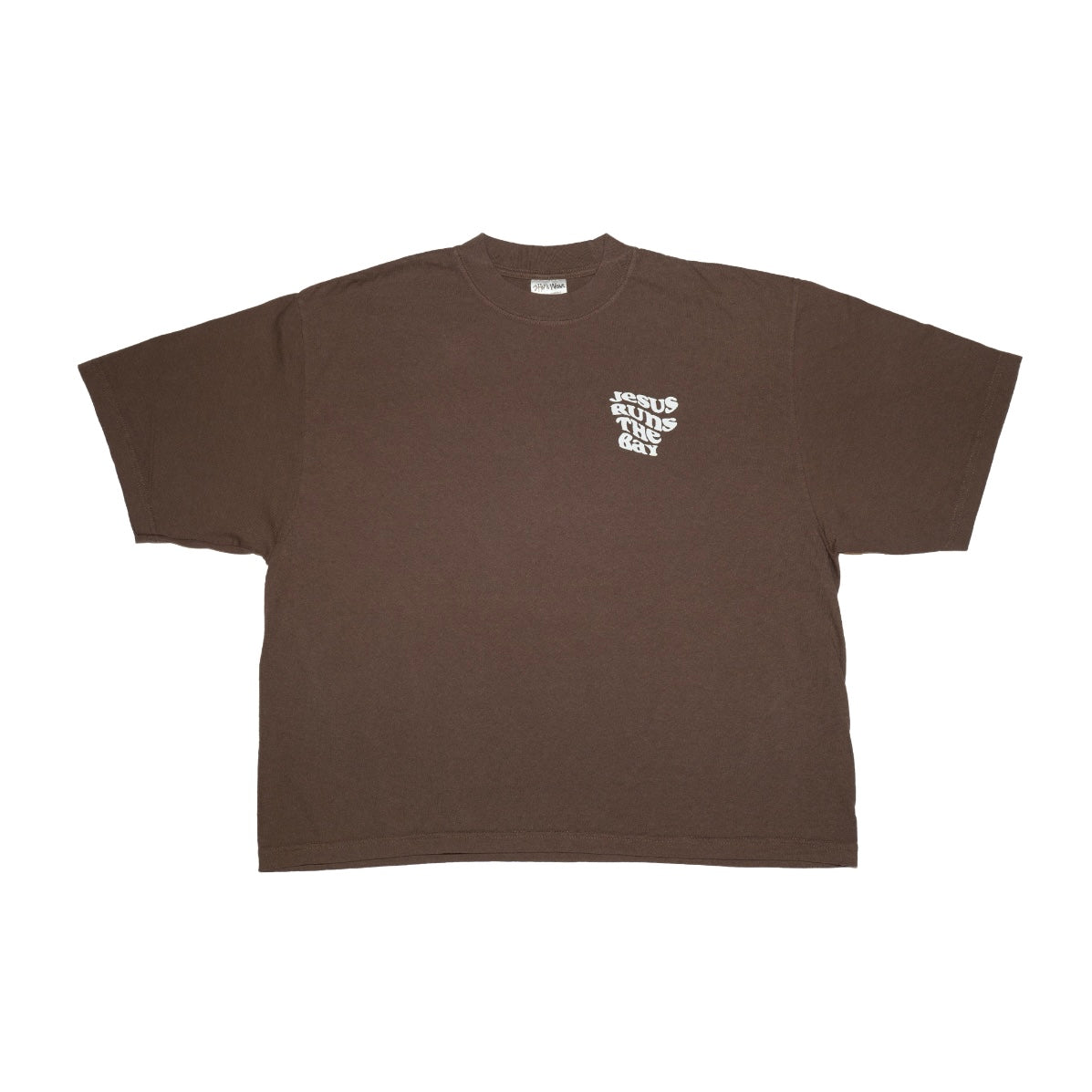 *PRE-ORDER* "Jesus Runs The Bay" Brown Oversized T-Shirt