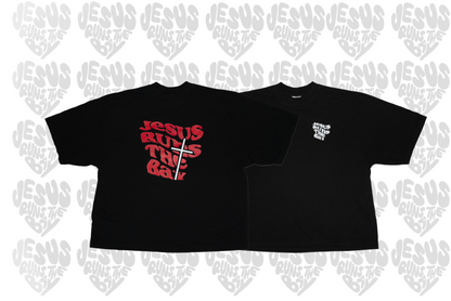 *PRE-ORDER* “Jesus Runs The Bay" Black Oversized T-shirt