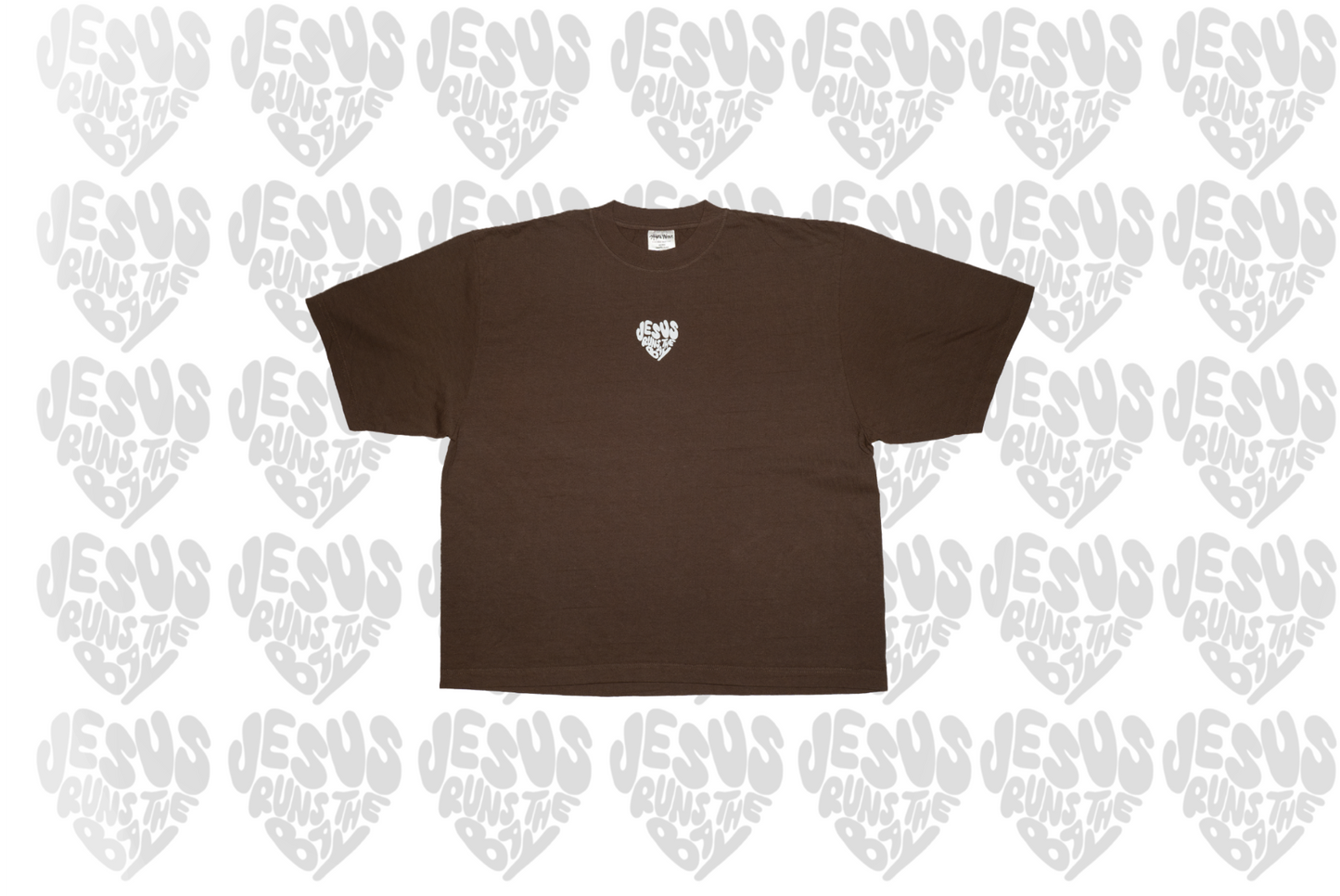 *PRE-ORDER* "Jesus Runs The Bay" Minimal Brown Oversized T-shirt