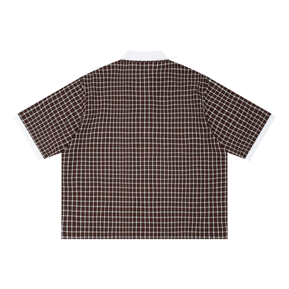 “Jesus Runs The Bay” Boxy Plaid Polo Shirt
