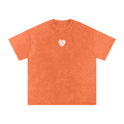 “Jesus Saved My Life” Washed Oversized Cotton T-Shirt