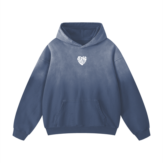 “Jesus Saved My Life” Heavyweight Sunfade Oversized Hoodie